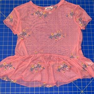 Pink Floral Embroidered Top